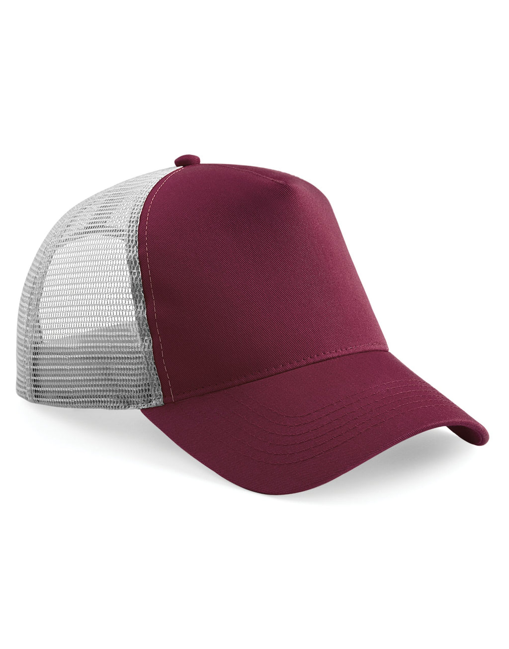 B640 Beechfield Snapback Trucker - Burgundy/Light Grey - B640