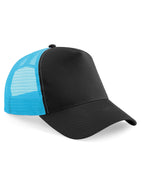 B640 Beechfield Snapback Trucker - Black/ Surf Blue - B640