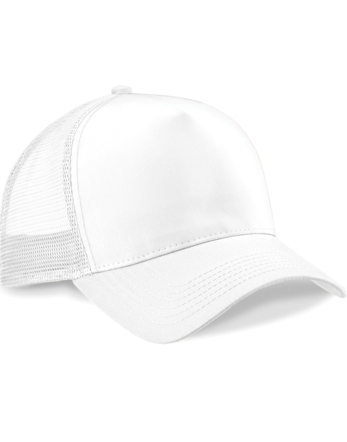 B640 Beechfield Snapback Trucker - White/White - B640