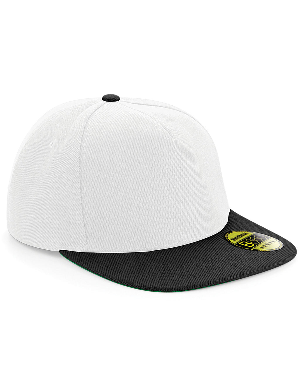 B660 Beechfield Original Flat Peak Snapback - White/Black - B660