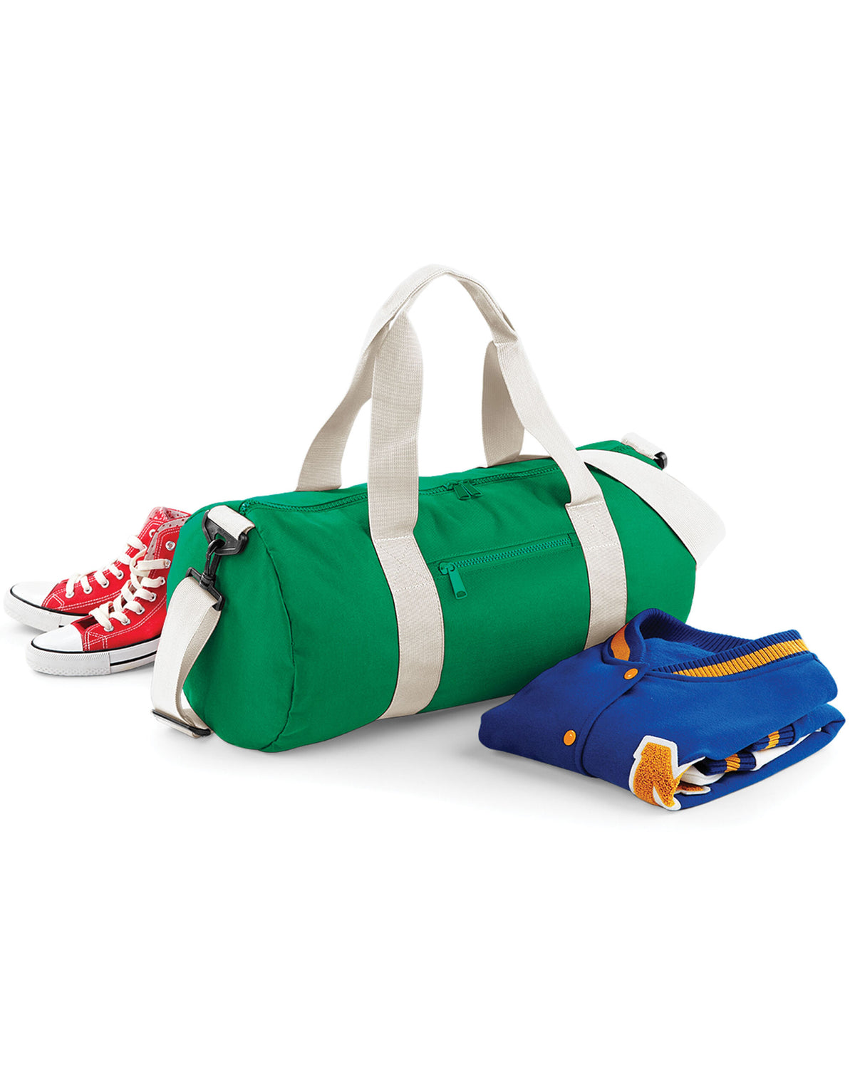BG140 Bagbase Original Barrel Bag - Kelly Green/Off White - BG140