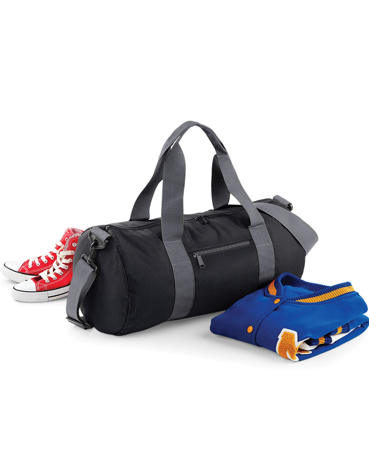 BG140 Bagbase Original Barrel Bag - Black/Grey - BG140
