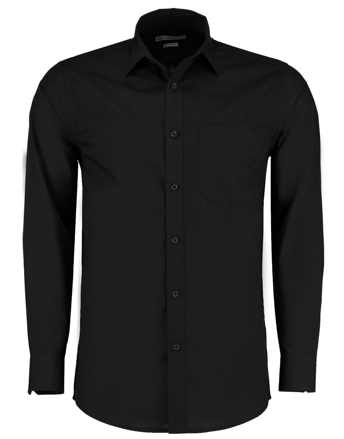 Kustom Kit Mens LS Tailored Poplin Shirt