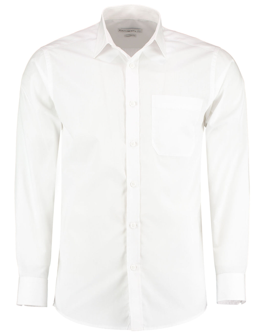 Kustom Kit Mens LS Tailored Poplin Shirt