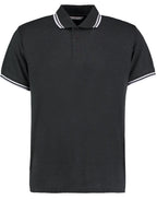 KK409 Kustom Kit Mens Tipped Collar Polo - Graphite/ White - KK409