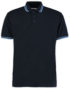 KK409 Kustom Kit Mens Tipped Collar Polo - Navy/Light Blue - KK409