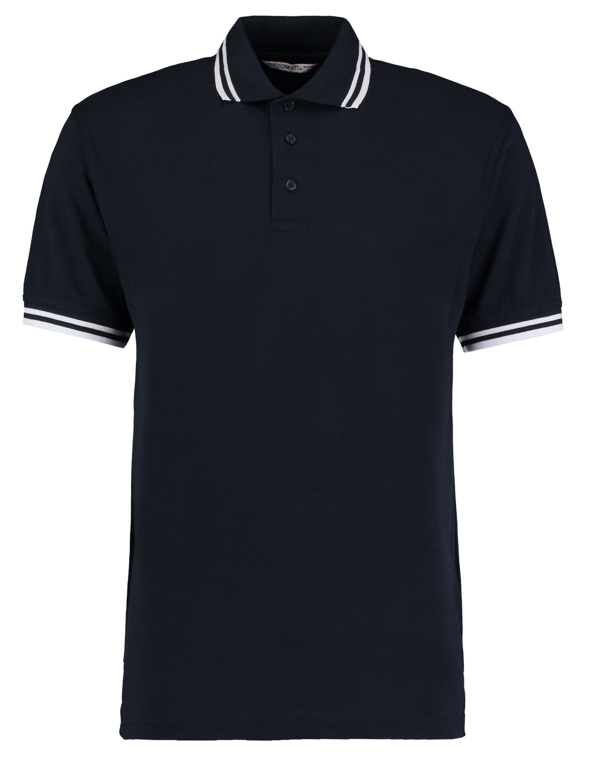 KK409 Kustom Kit Mens Tipped Collar Polo - Navy/White - KK409