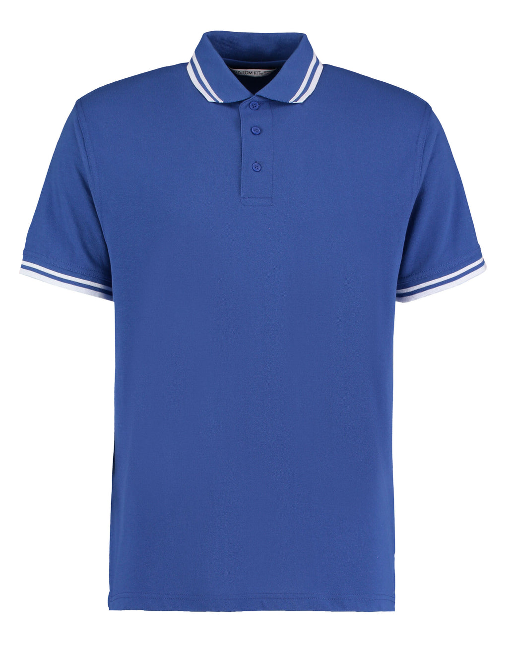 KK409 Kustom Kit Mens Tipped Collar Polo - Royal/White - KK409