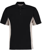 KK475 Kustom Kit Mens Classic Track Polo - Black/Grey/White - KK475