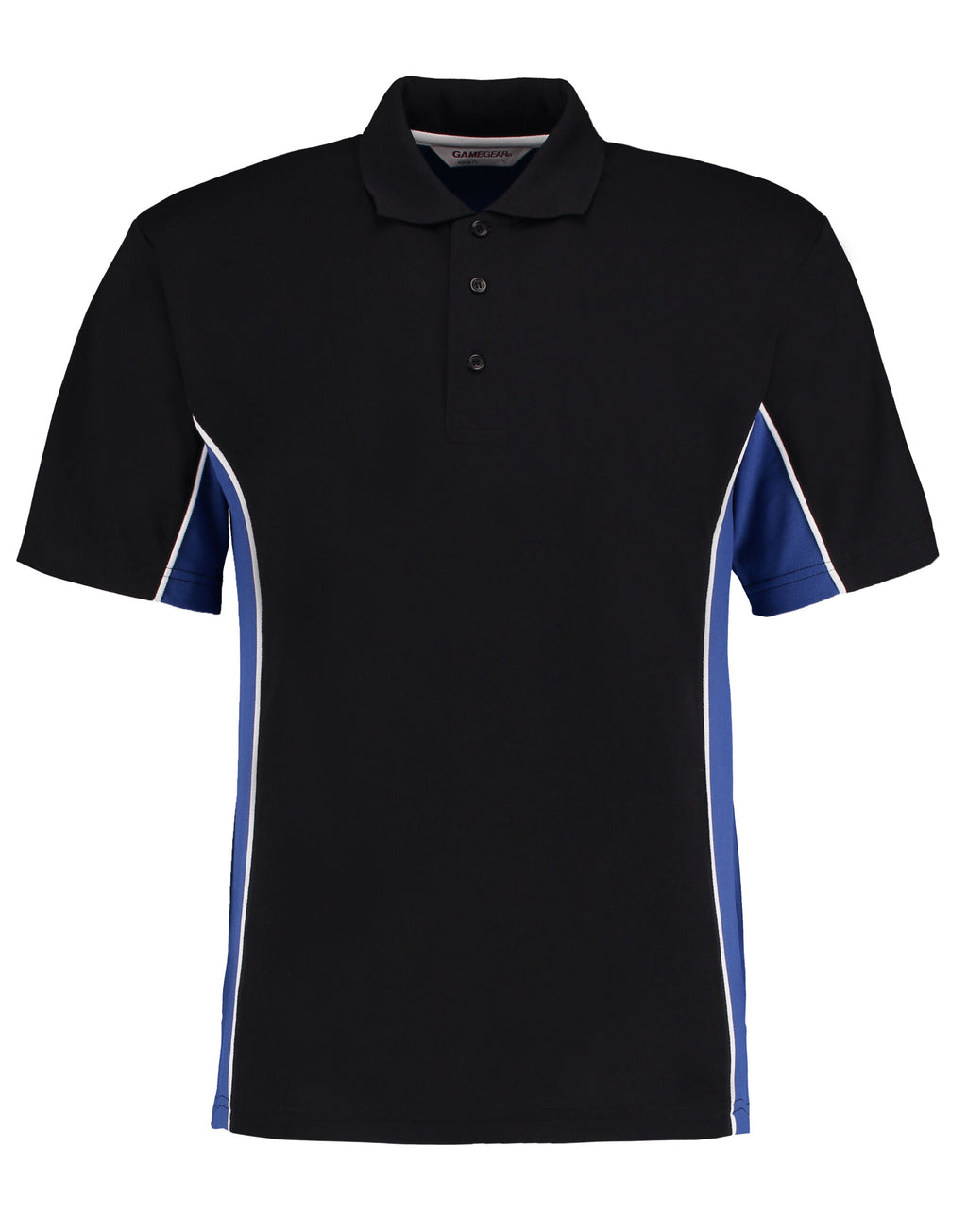 KK475 Kustom Kit Mens Classic Track Polo - Black/Royal/White - KK475