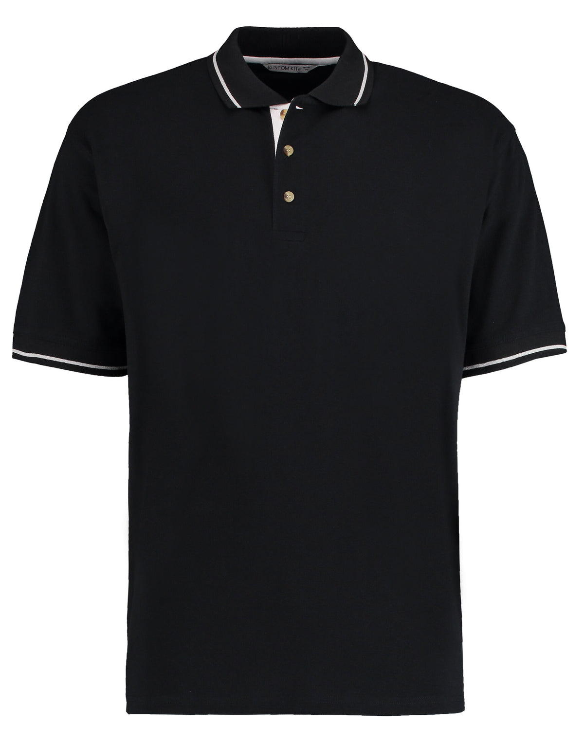 KK606 Kustom Kit Mens Classic St.Mellion Polo - Black/White - KK606