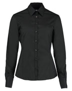 KK743F Kustom Kit Lady Tailor LS Business Shirt - Black - KK743F