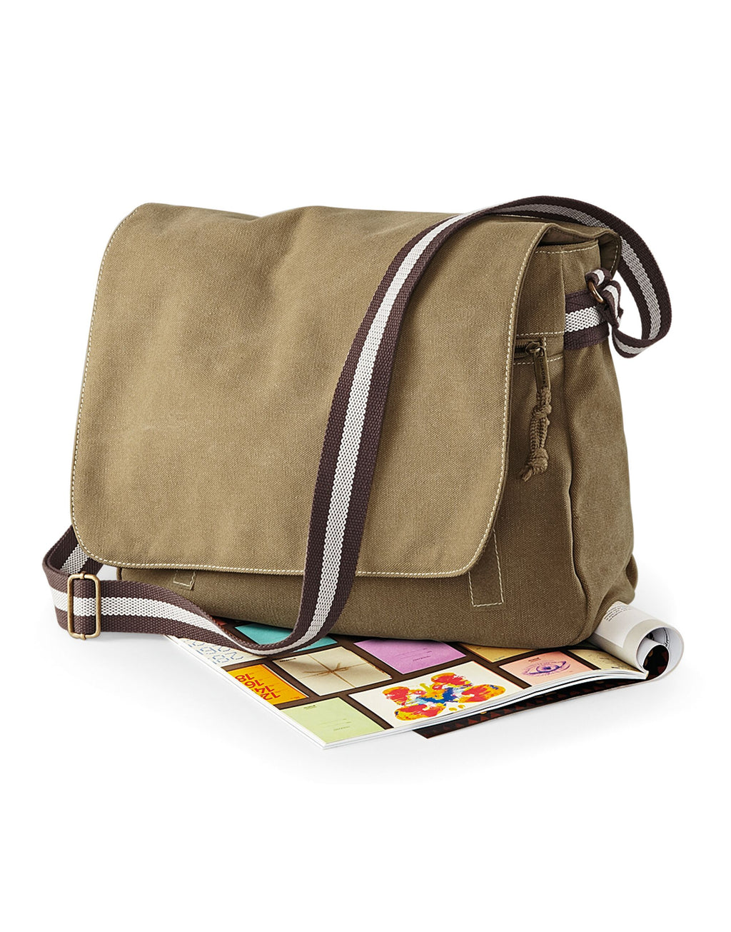 QD610 Quadra Vintage Canvas Despatch Bag - Sahara - QD610
