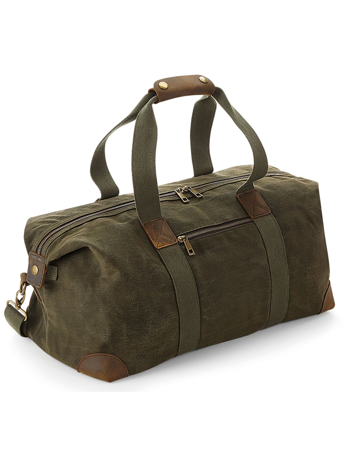 QD650 Quadra Heritage Washed Canvas Holdall - Olive Green - QD650