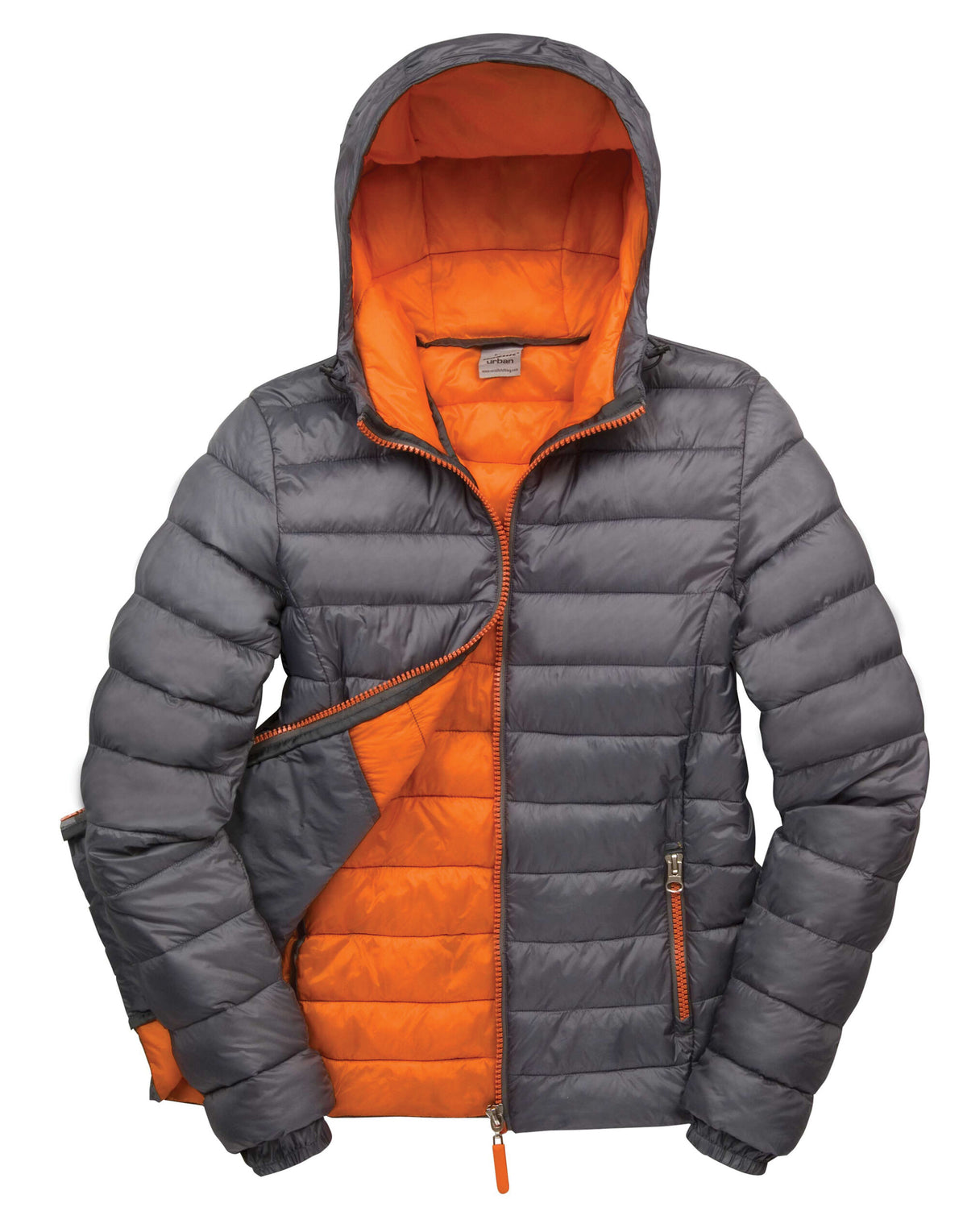 R194F Result Urban Ladies Snowbird Hooded Jkt - Grey/Orange - R194F
