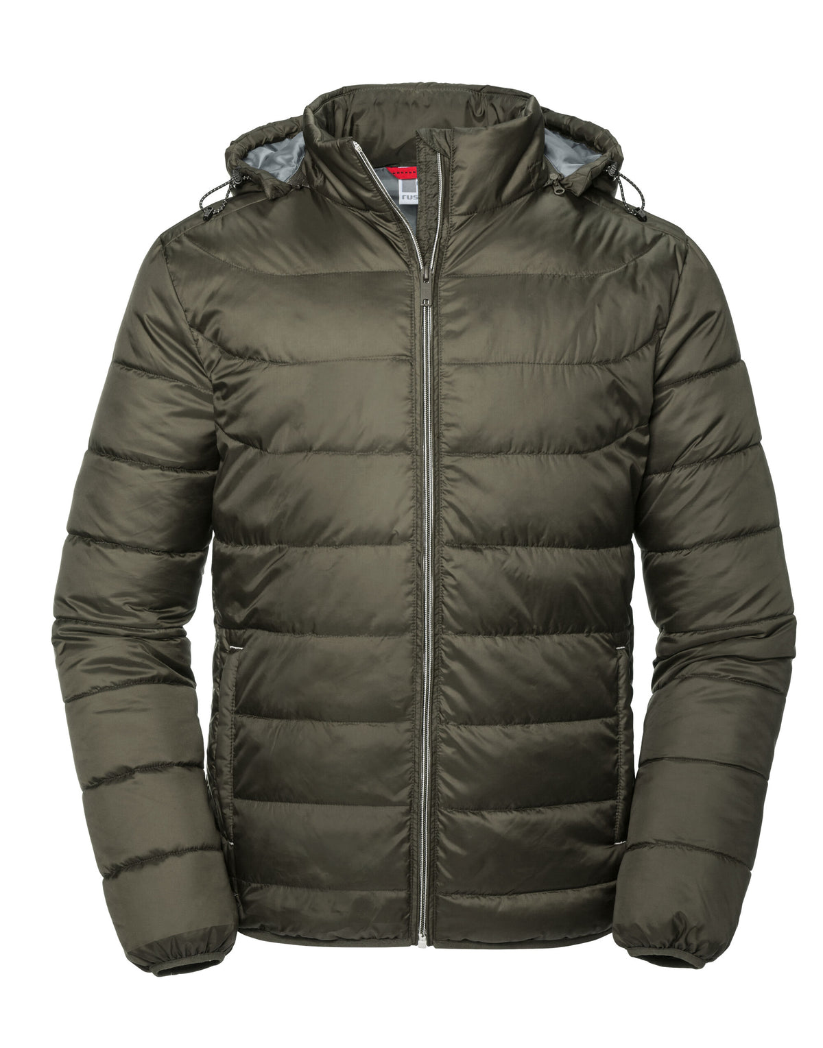 R440M Russell Mens Hooded Nano Jacket - Dark Olive - R440M