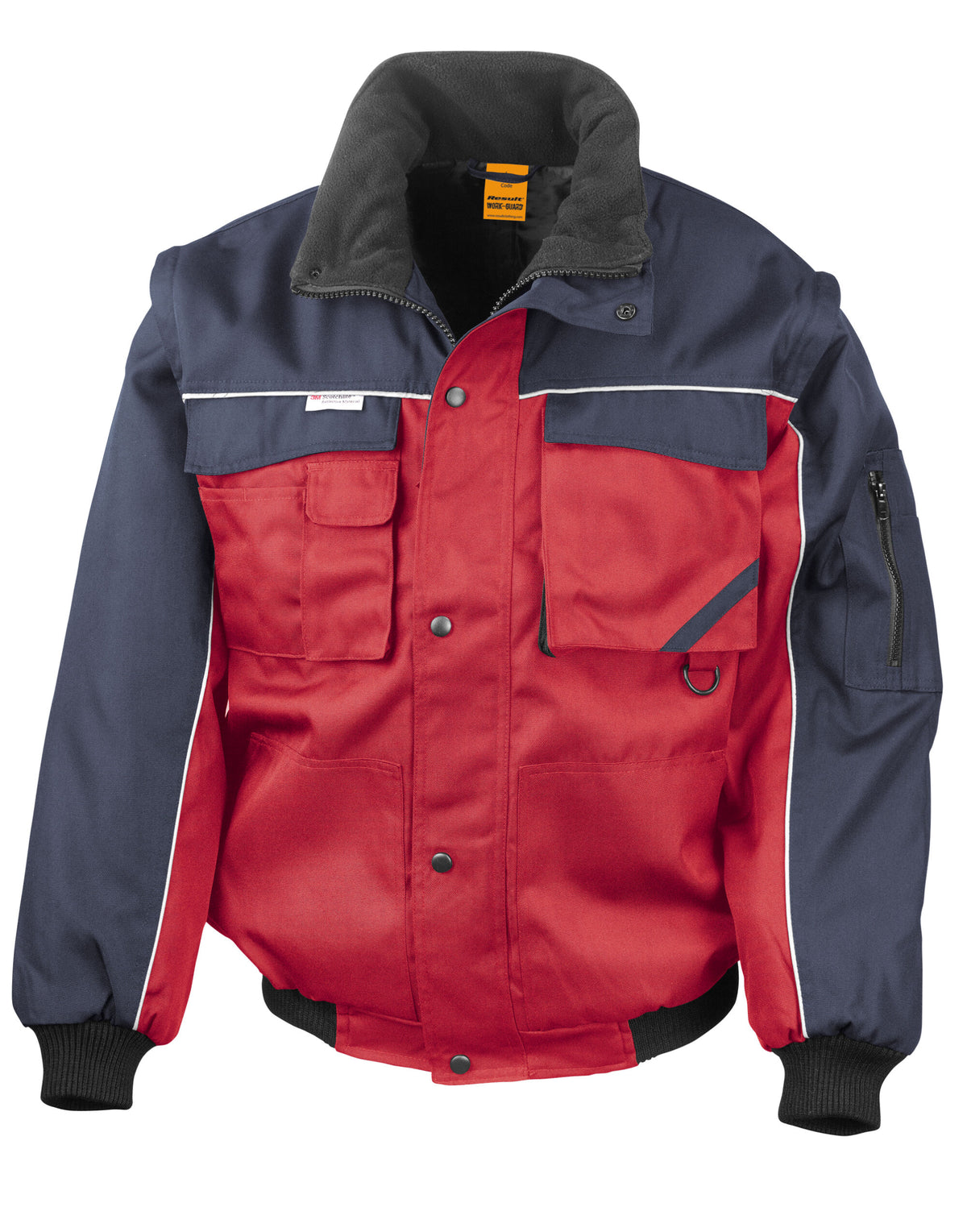 R71X Result Workguard Zip Sleeve Pilot Jacket - Red/Navy - R71X