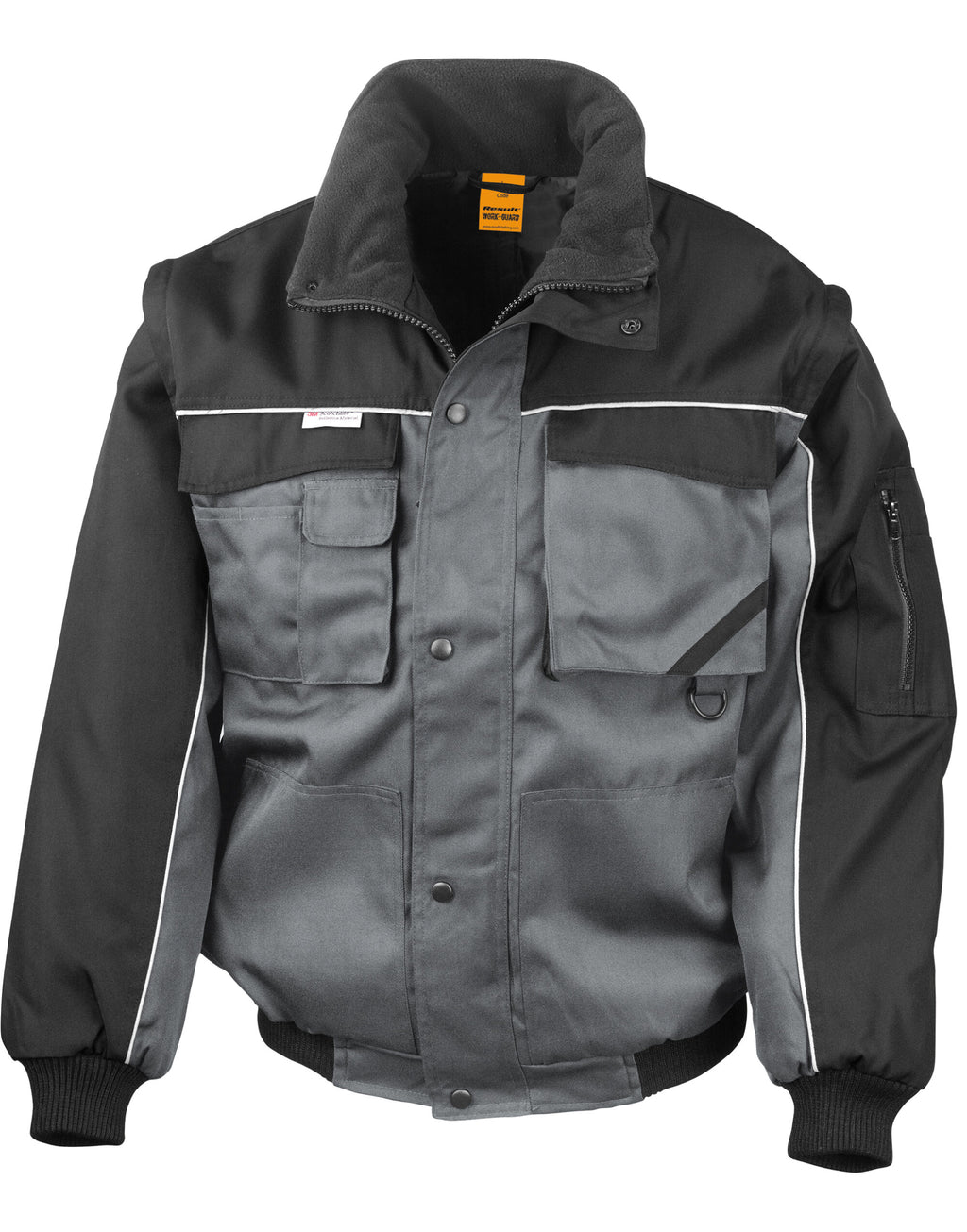 R71X Result Workguard Zip Sleeve Pilot Jacket - Grey/Black - R71X