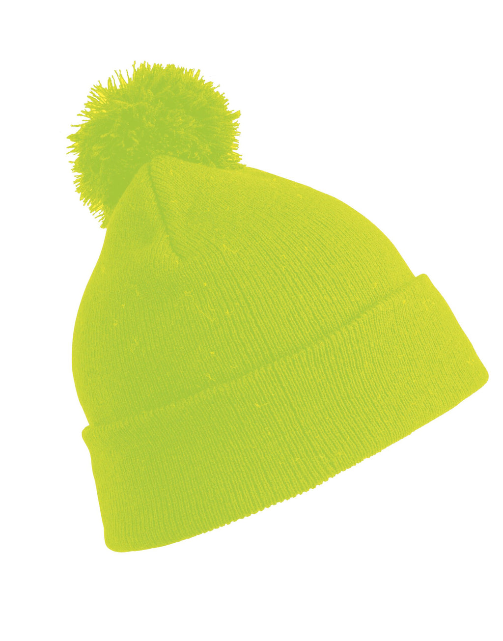 RC028J Result Winter Junior Pom Pom Beanie - Fluoresent Yellow - RC028J