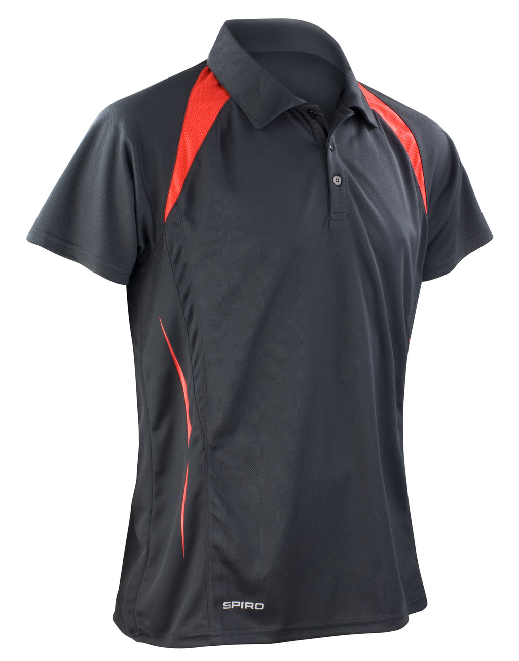 S177M Spiro Mens Team Spirit Polo Shirt - Black/Red - S177M