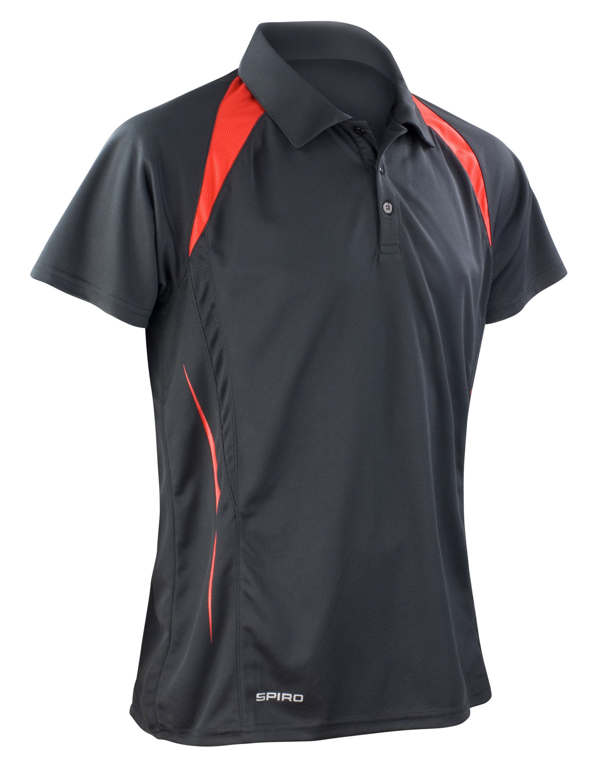 S177M Spiro Mens Team Spirit Polo Shirt - Black/Red - S177M
