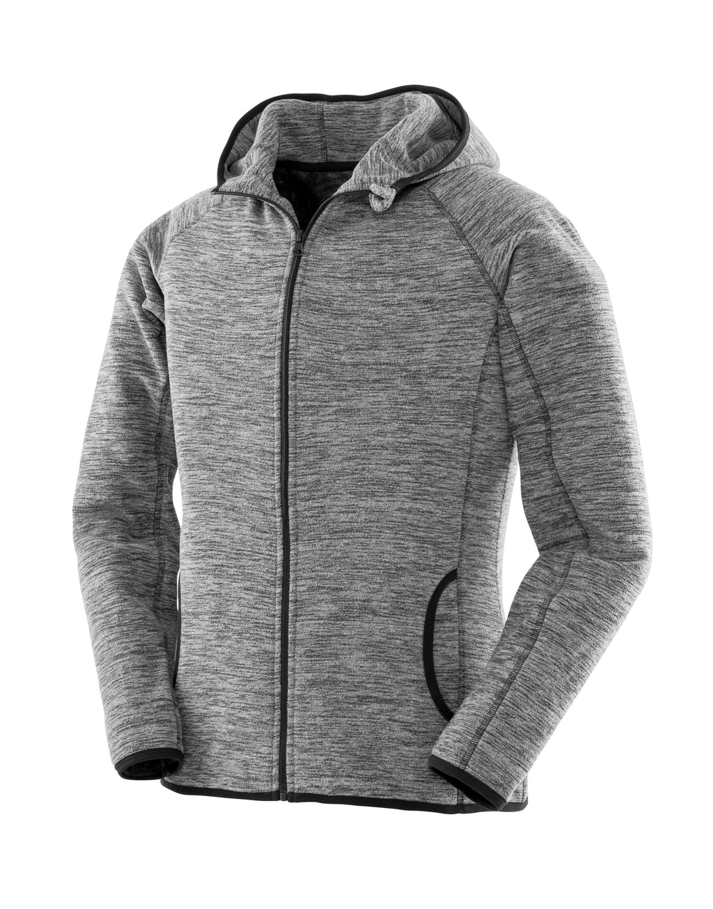 S245F Spiro Fitness Womens Microfleece Hoodie - Grey/Black - S245F