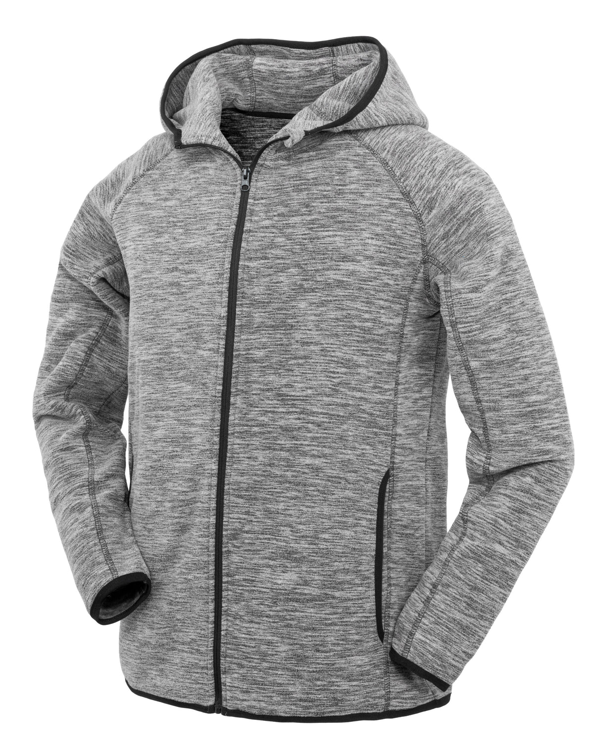 S245M Spiro Fitness Mens Microfleece Hoodie - Grey/Black - S245M