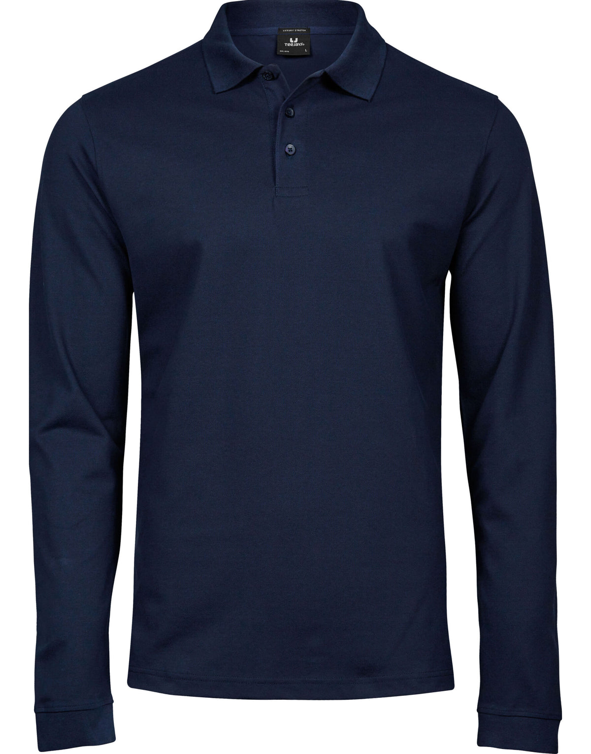 TJ1406 Tee Jays Mens Luxury L/S Stretch Polo - Navy - TJ1406