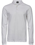 TJ1406 Tee Jays Mens Luxury L/S Stretch Polo - White - TJ1406