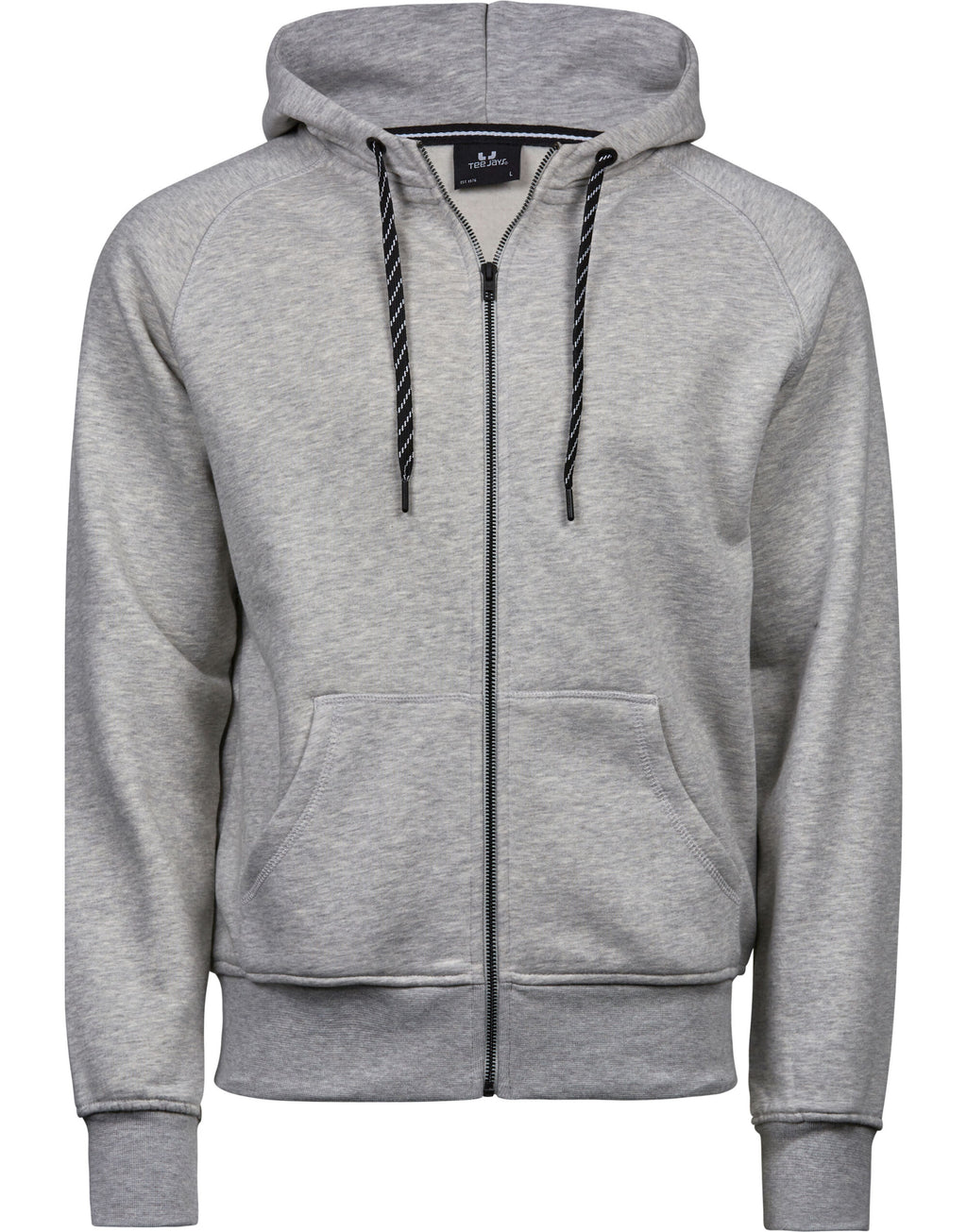 TJ5435 Tee Jays Mens Fashion Full Zip Hood - Heather Grey - TJ5435