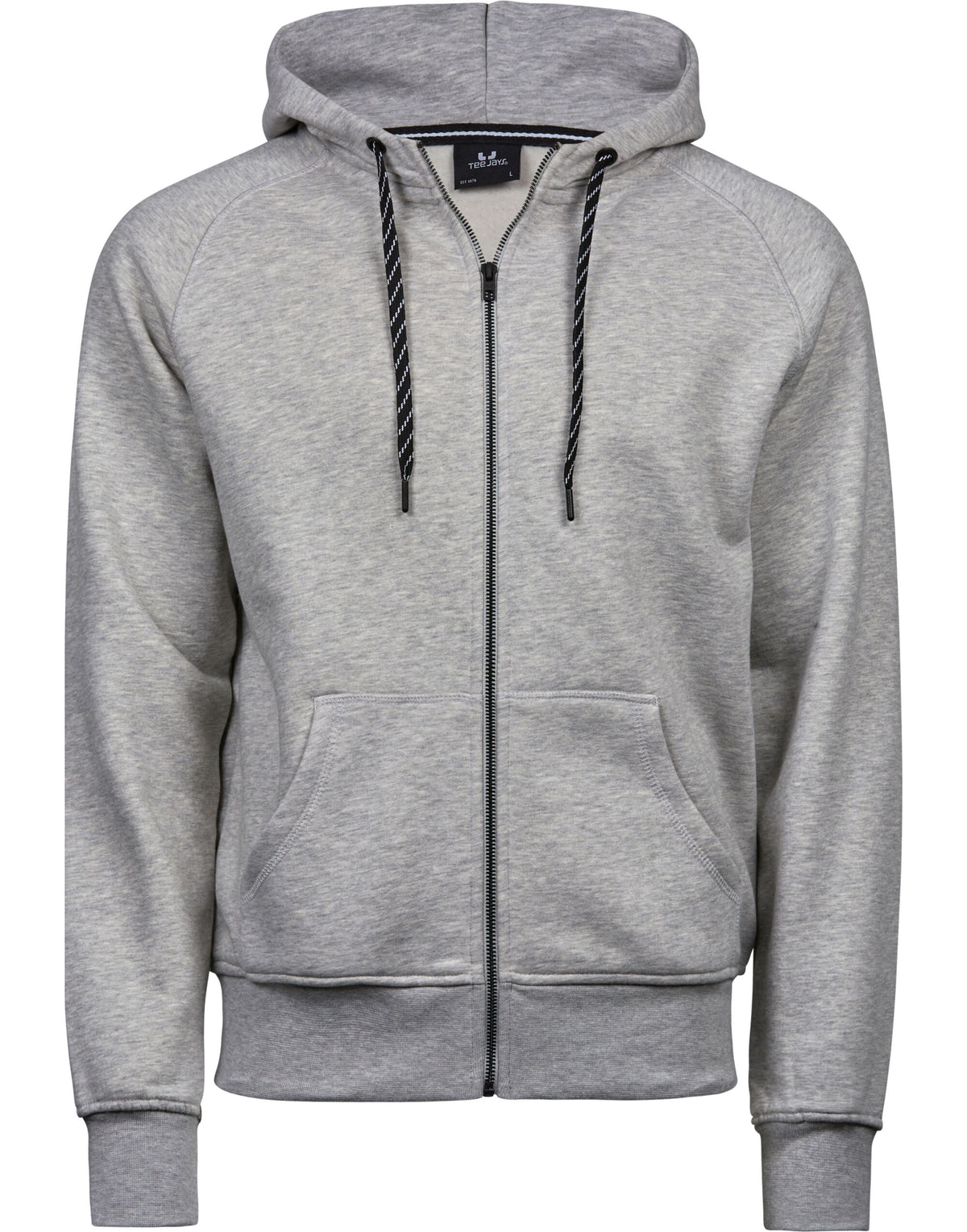 TJ5435 Tee Jays Mens Fashion Full Zip Hood - Heather Grey - TJ5435