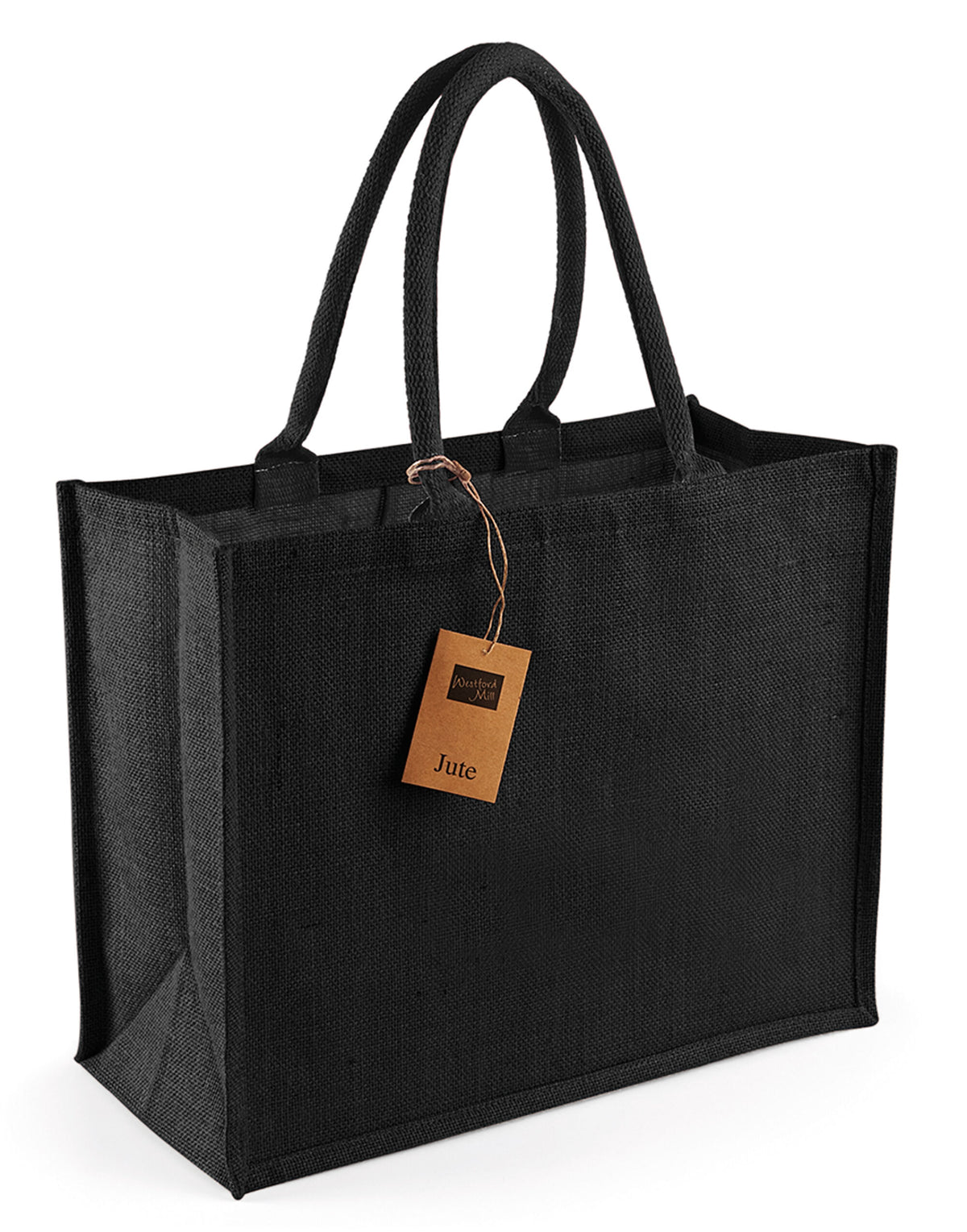 W407 Westford Mill Jute Classic Shopper - Black/Black - W407