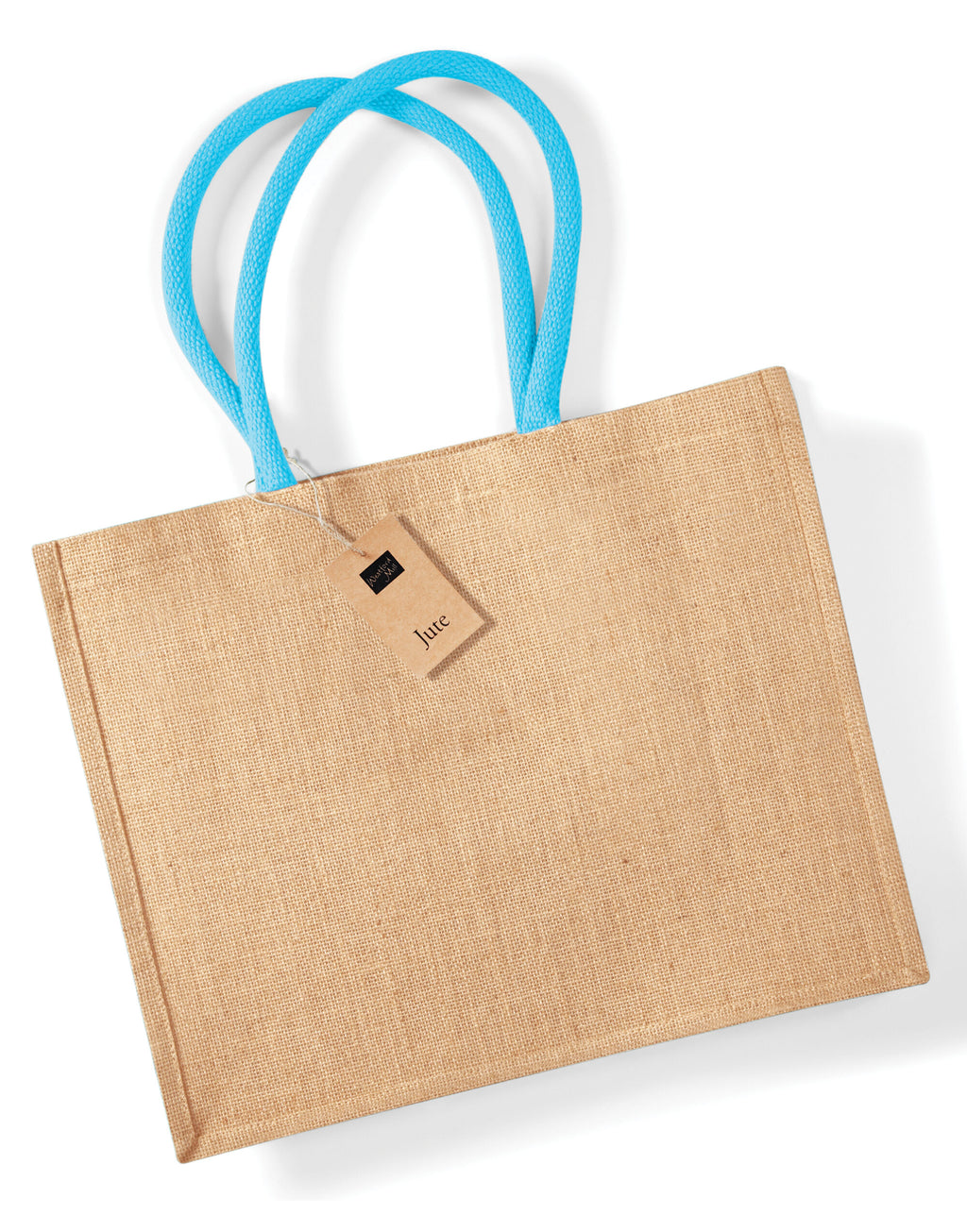W407 Westford Mill Jute Classic Shopper - Natural/Surf Blue - W407