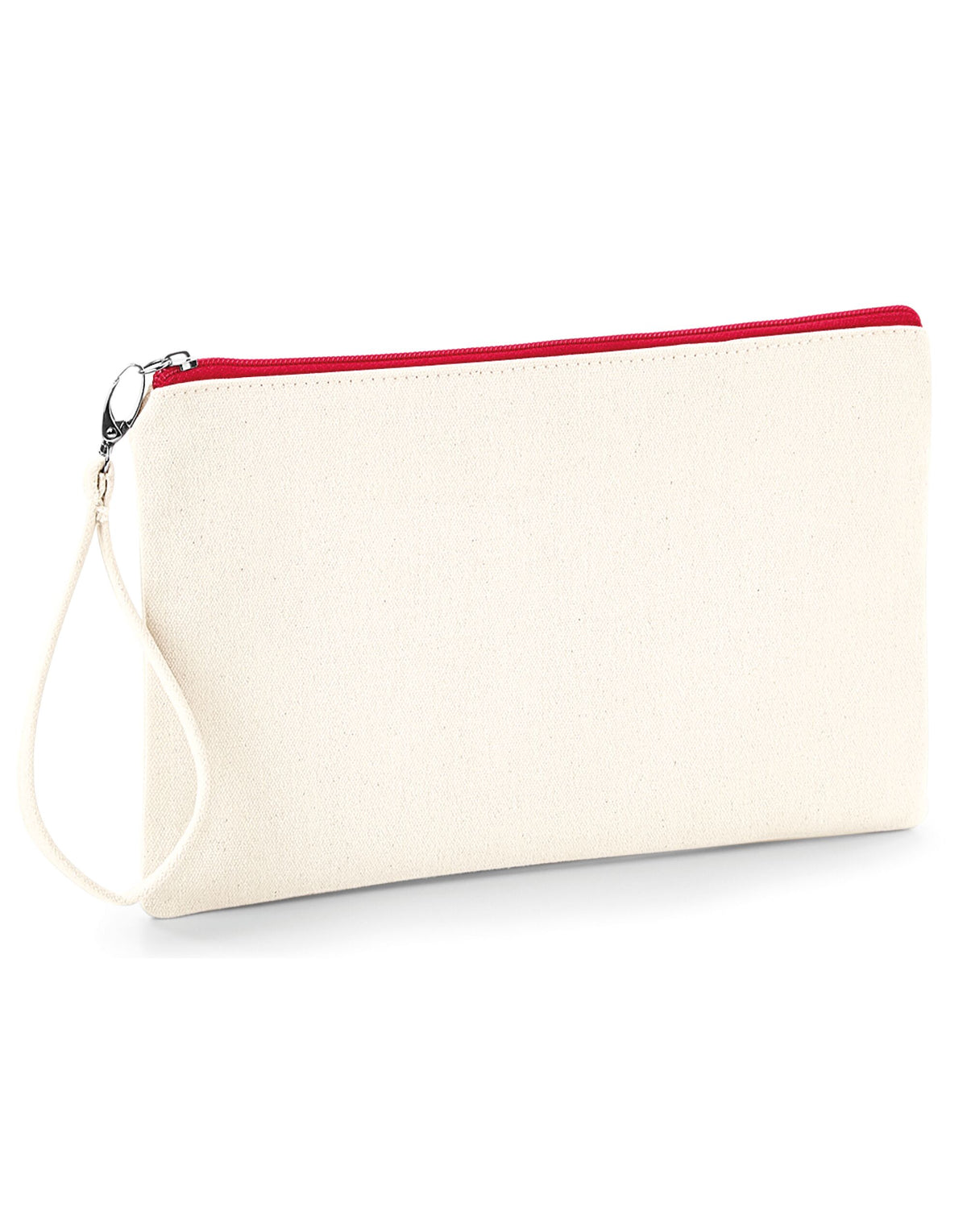 W520 Westford Mill Canvas Wristlet Pouch - Natural/Red - W520