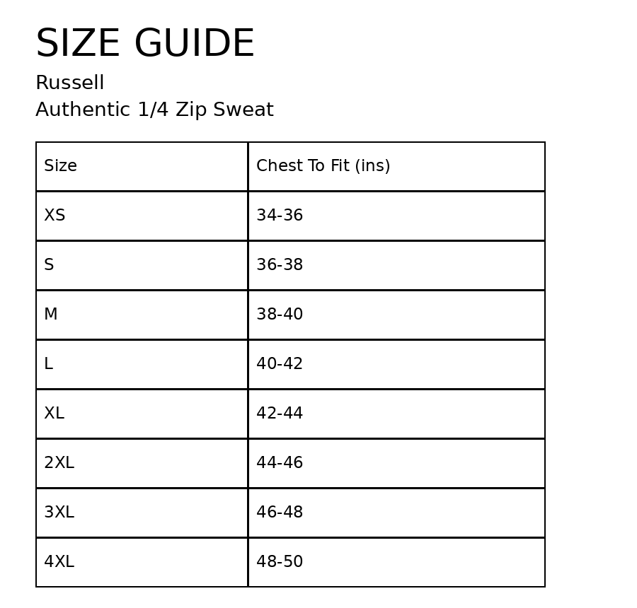 R270M Russell Authentic 1/4 Zip Sweat